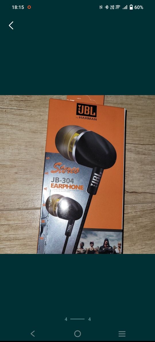 Słuchawki JBL JB-304 przewodowe Jack 3,5 nowe czarne