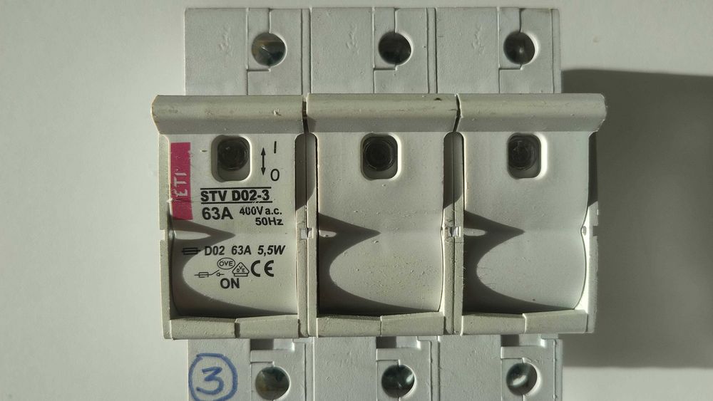 Rozłącznik bezpiecznikowy modułowy 3x25A 3x63A