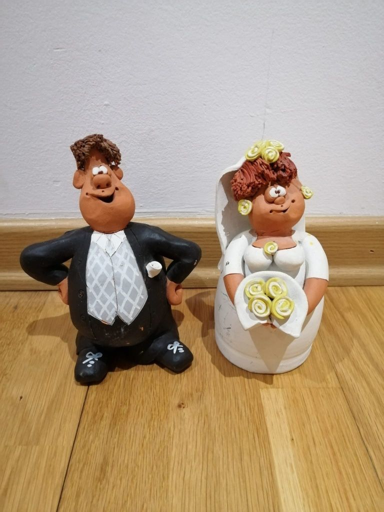 Bonecos  barro temática do casamento.