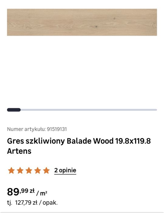 Gres szkliwiony Balade Wood 19.8 x 119.8 Artens