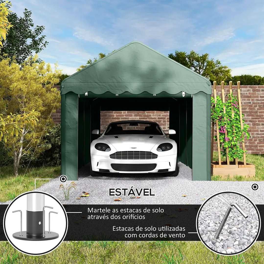 Tenda Garagem 6x3 m Portátil Anti-UV