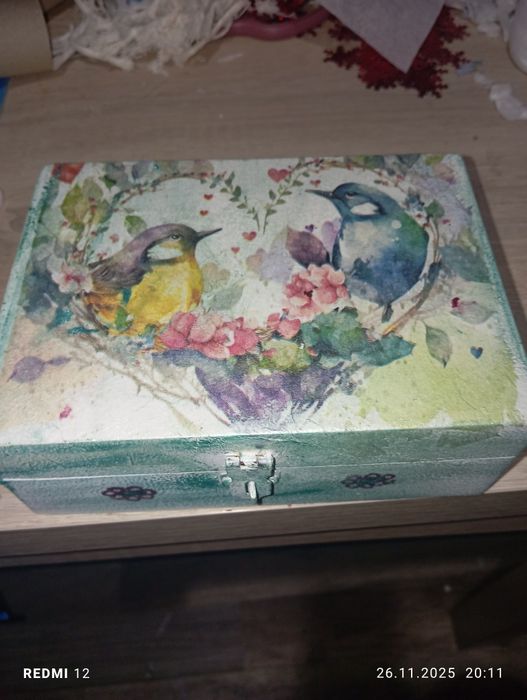 Skrzynka drewniana decoupage