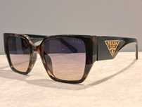 PRADA brązowe nowe okulary zlote logo damskie filtr UV 400