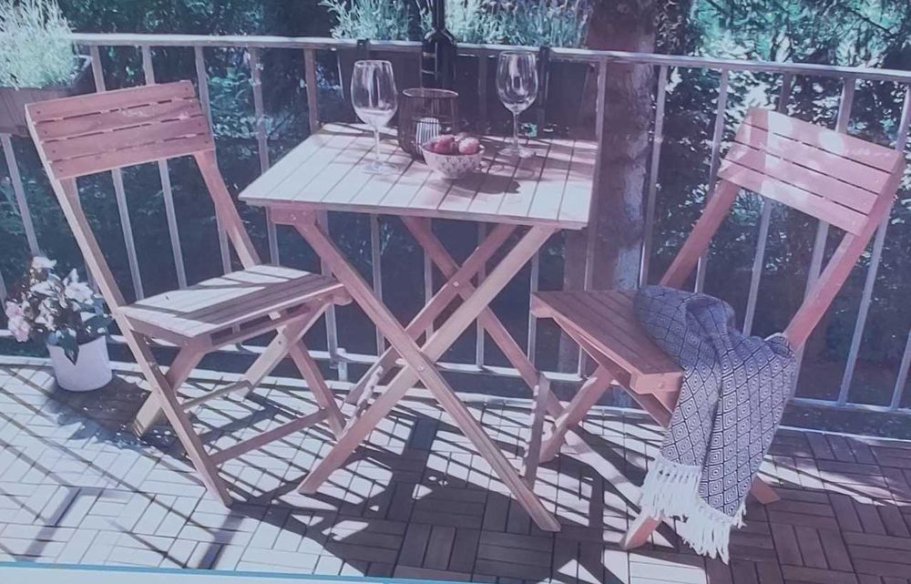 Nowy Stolik na balkon taras z krzesłami