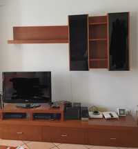 Móvel de tv de grande qualidade para sala em madeira maciça