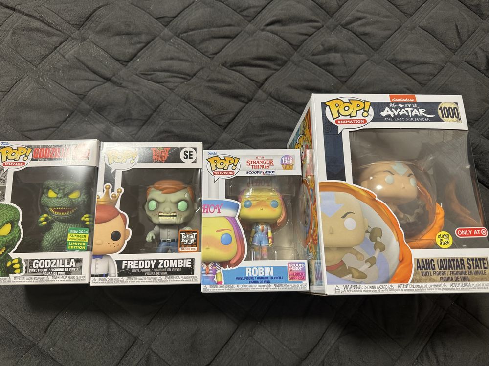 Колекція Funko Pop — Godzilla, Avatar the Last Airbender, Freddy Funko