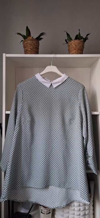 Elegancka bluzka damska w rozmiarze L 40 z kołnierzykiem