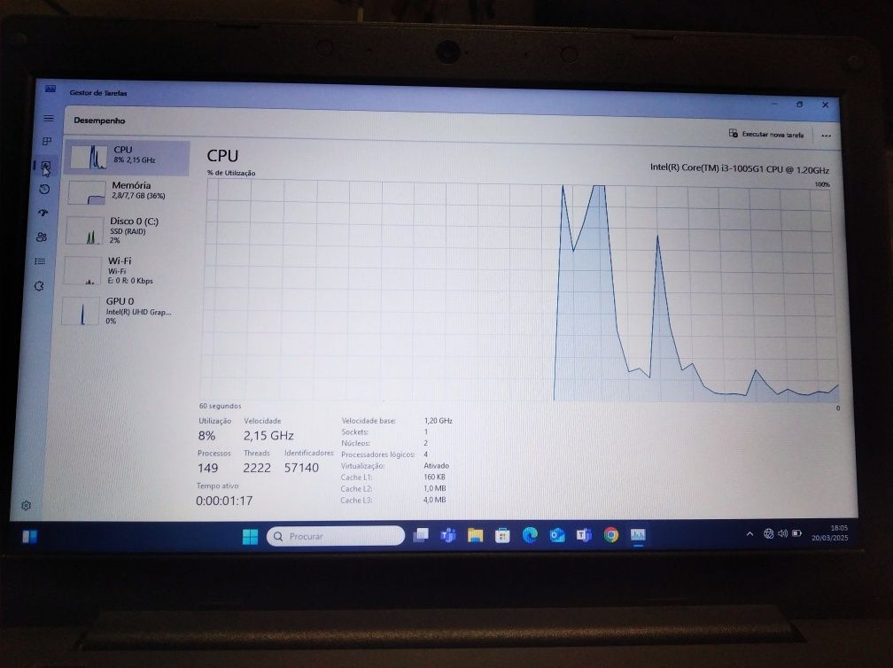 Lenovo M14L-256 I3-1005G1 como novo