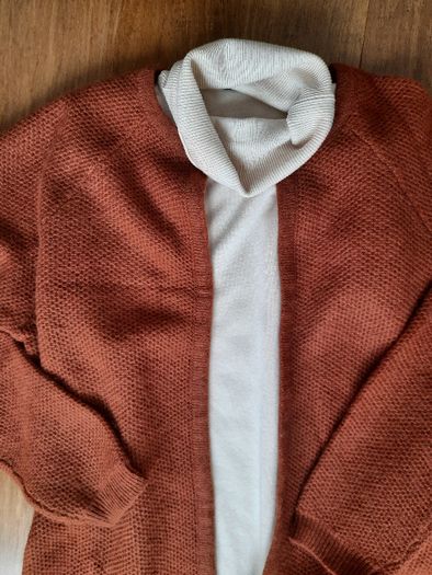 Kardigan długi sweter płaszcz Selected Femme r.40 wełna+alpaka, NOWY