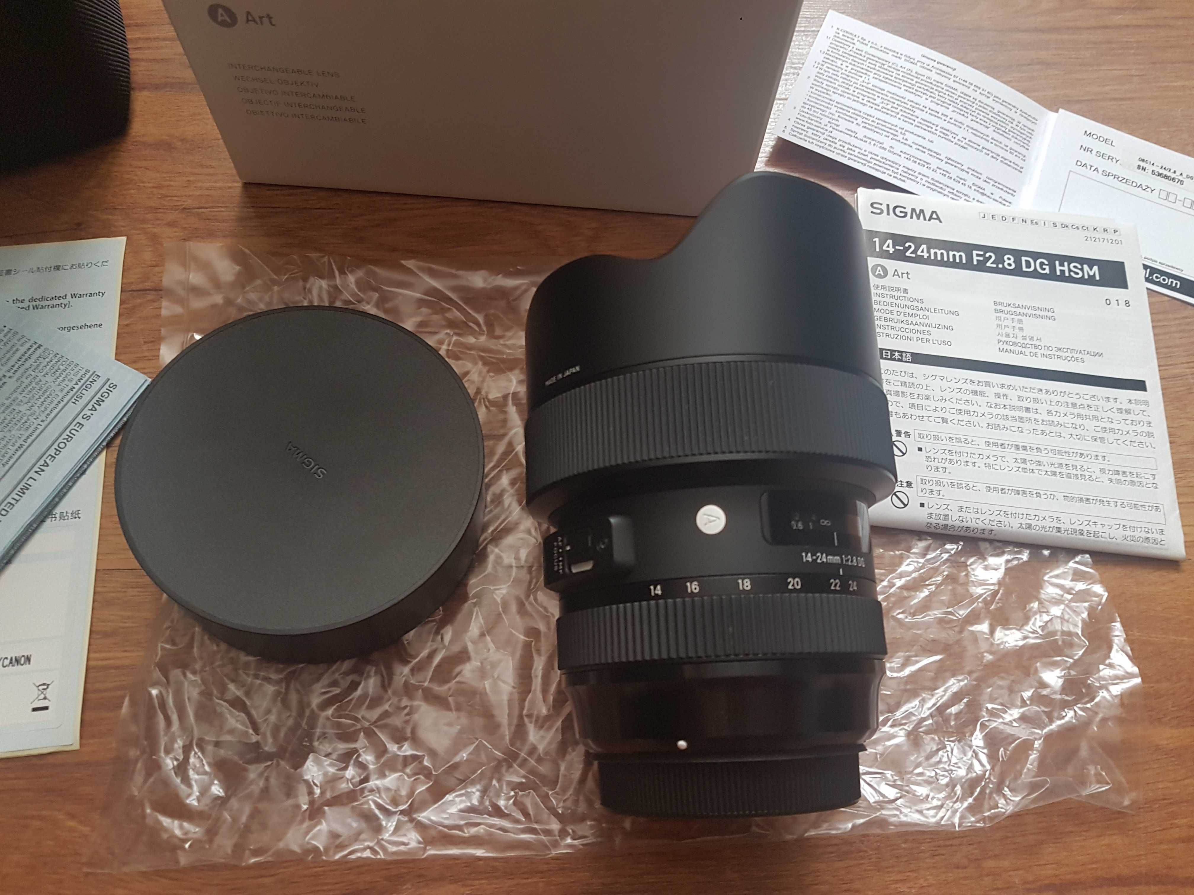 Sigma A 14-24mm f/2.8 DG HSM Art do Canon Jak nowy