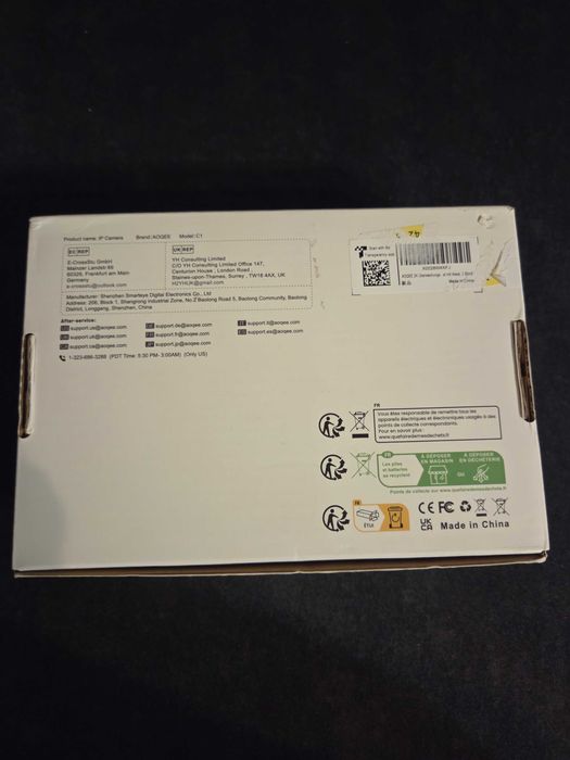 Aoqee 2szt Kamera 2K 3MP IP65 WiFi Wewnętrzna Zewnętrzna Alarm App