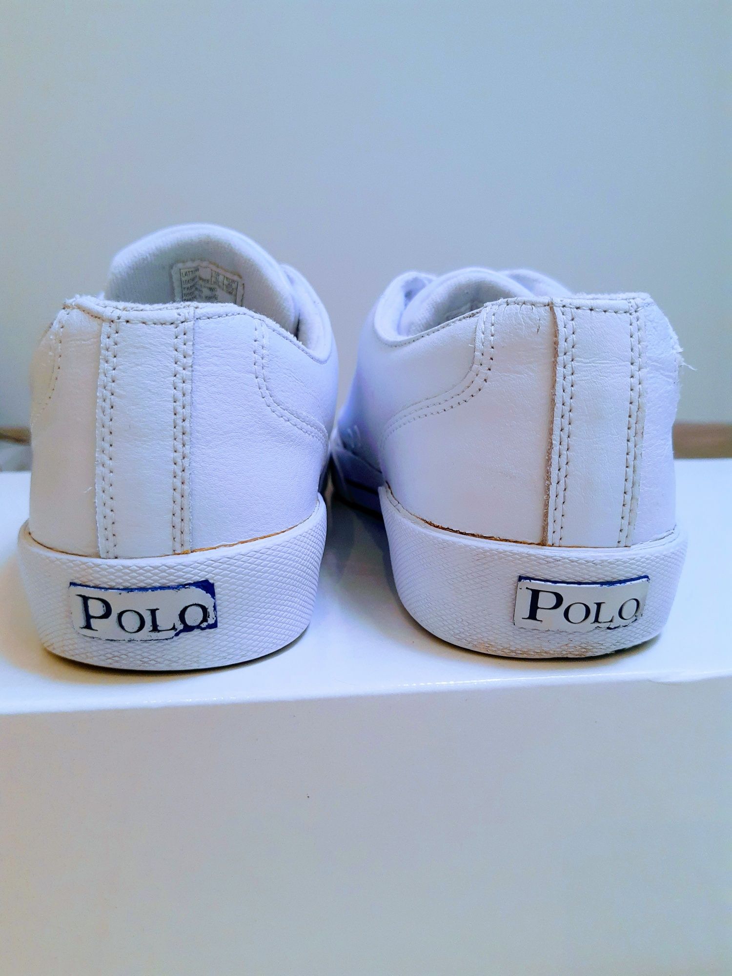 Buty POLO Ralph Lauren roz 46-47 białe półbuty
