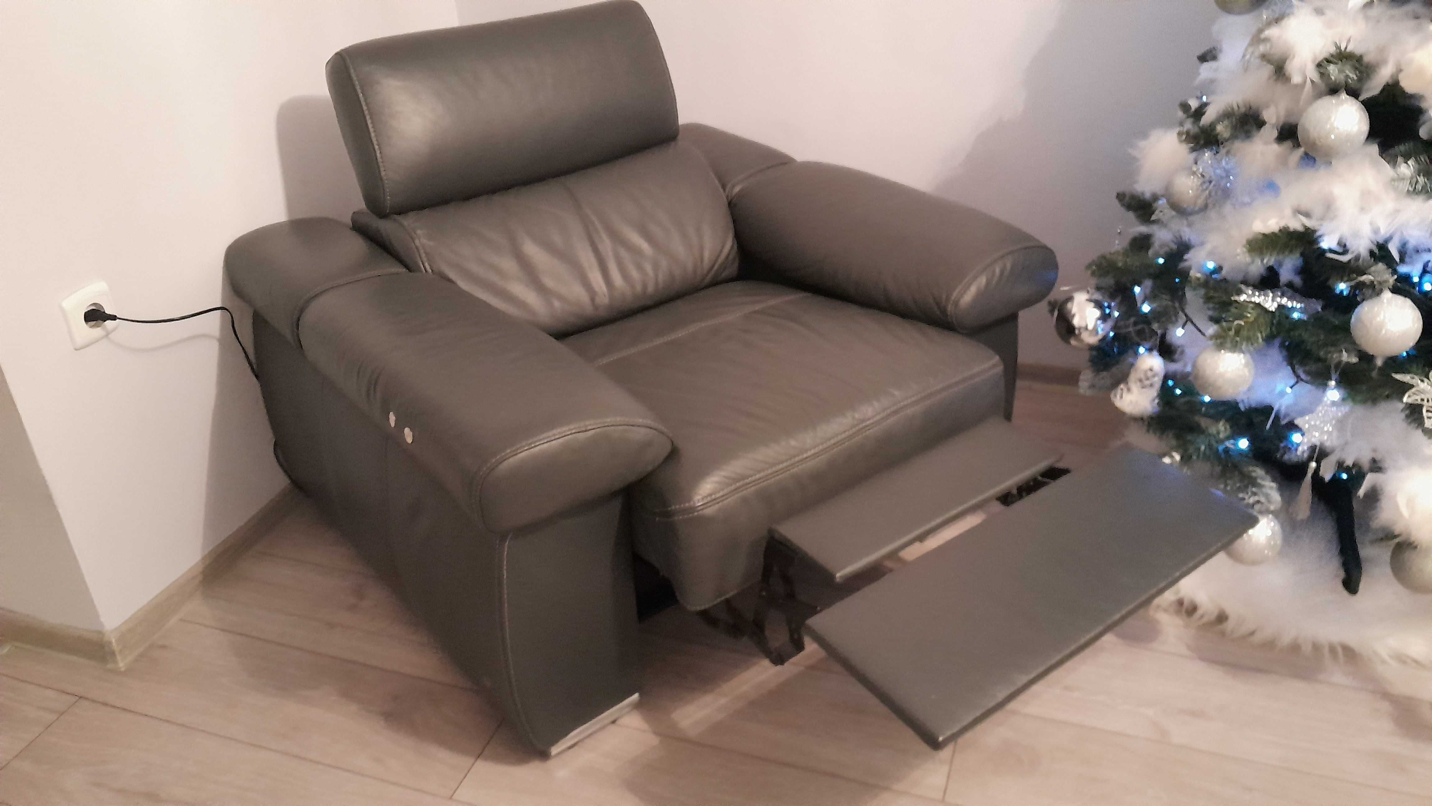 Fotel skórzany Zoom z funkcją Relax -  elegancki i nowoczesny
