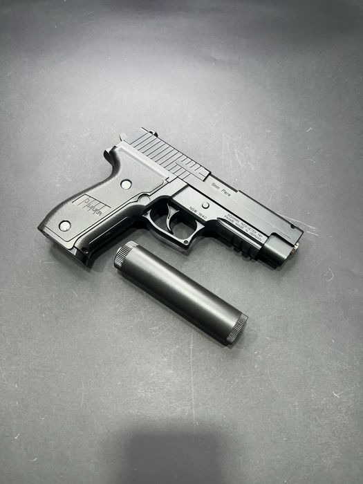 Топовий металевий пістолет SS Р226 Pro з глушником (іграшка)