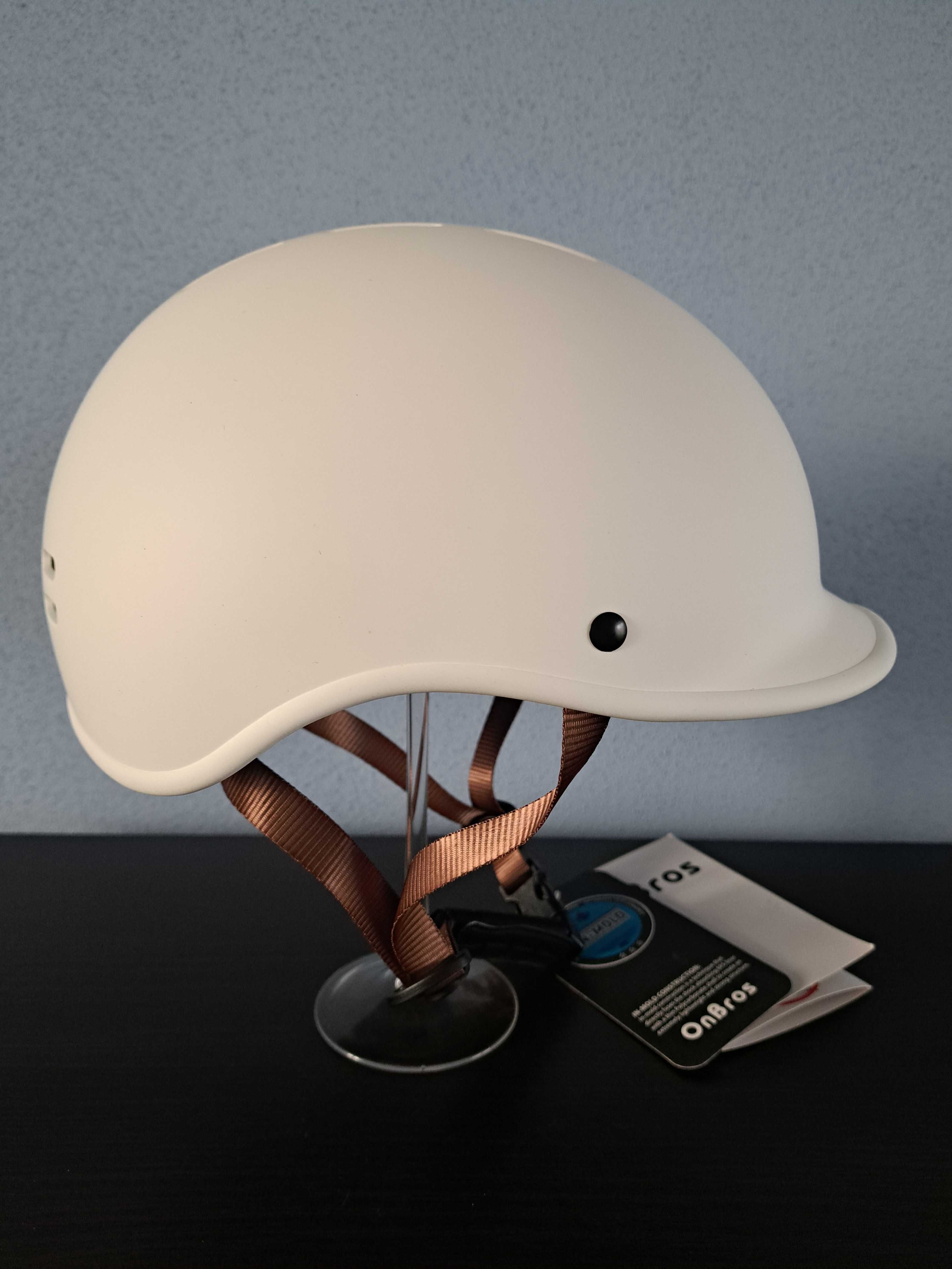 Kaski Kask rowerowy OnBros Retro r. 56-61 cm biały