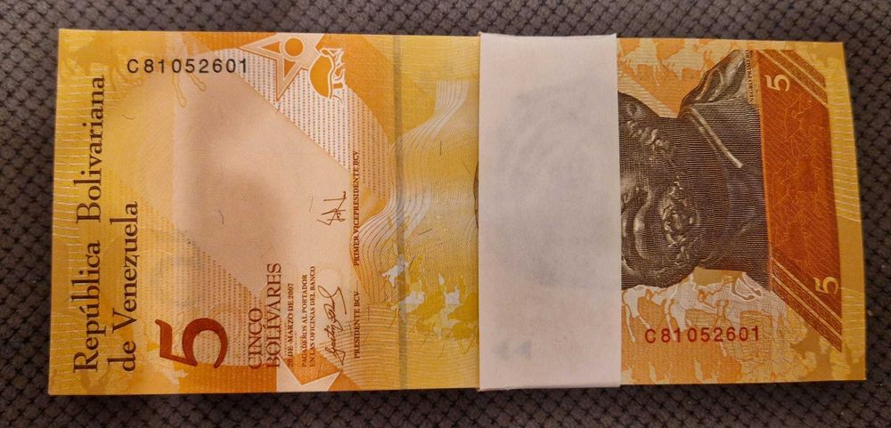 Paczka Bankowa 5 bolivares - 100 szt Boliwarów