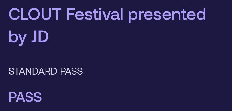 Bilet na Clout Festival Standard pass