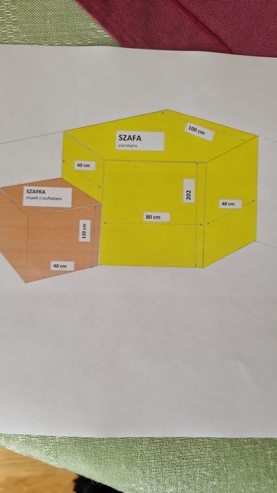 Szafa narożna + mniejsza szafka komplet