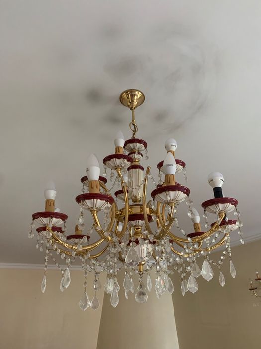 Lustre e dois apliques cristal
