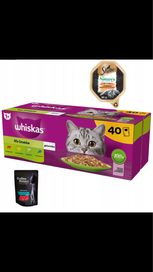 Mokra karma dla kota Whiskas mix smaków zestaw 40szt. 3,4 kg! Gratisy!