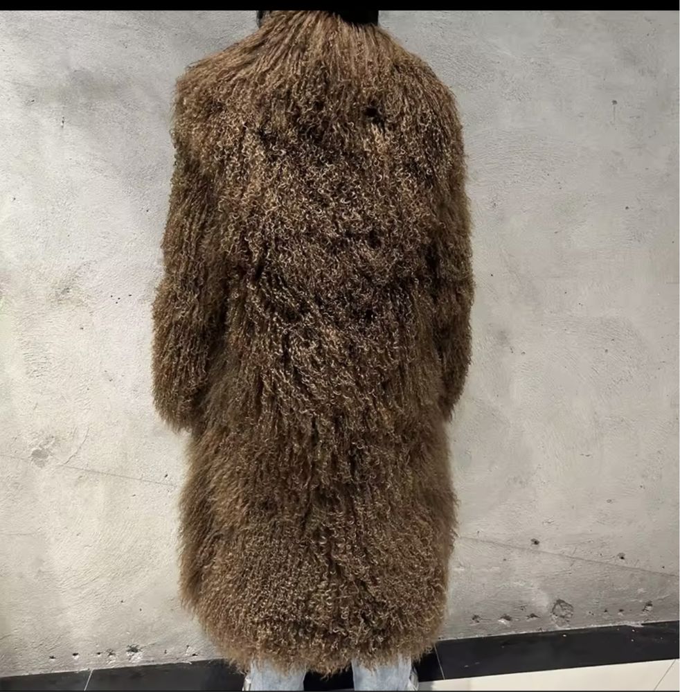 Kontantto plaszcz futro naturalna lama xs-3xl