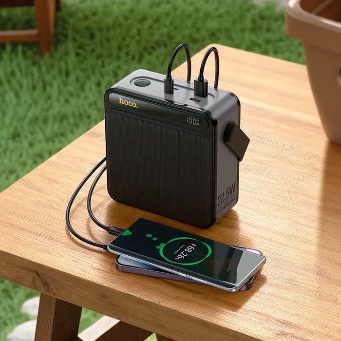 Павербанк 80000mAh з ліхтарем та швидкою зарядкою 22.5Вт HOCO J161