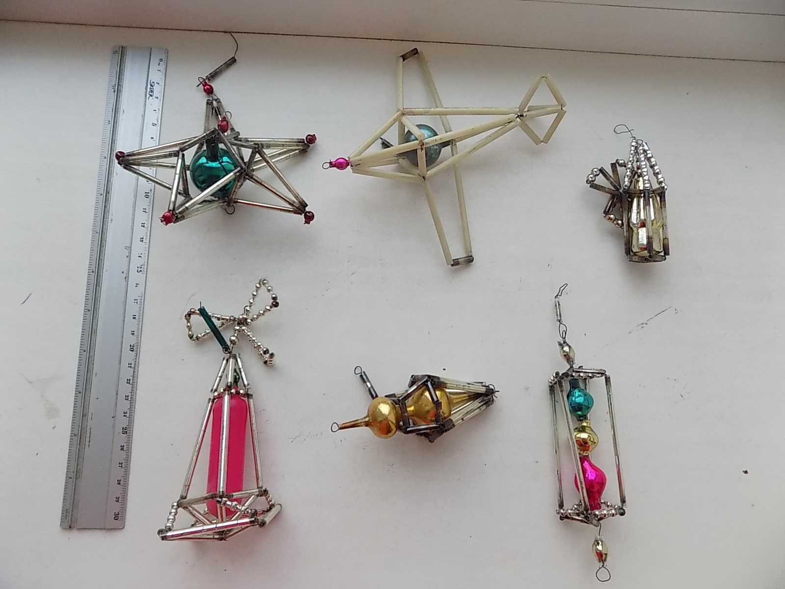 Елочные игрушки стеклярус СССР Бусы