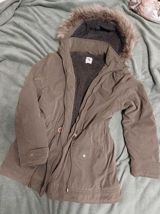 Kurtka z kapturem zimowa parka ocieplana L/xl