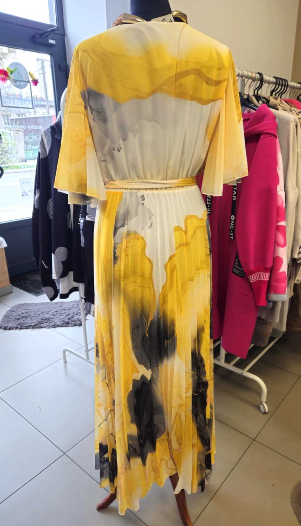 Suknia balowa, weselna PLUS SIZE Italy żółta !!!