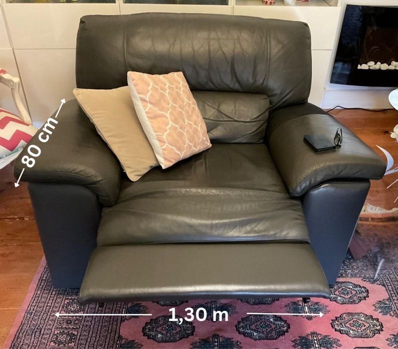 Sofas de pele com descanso automatico