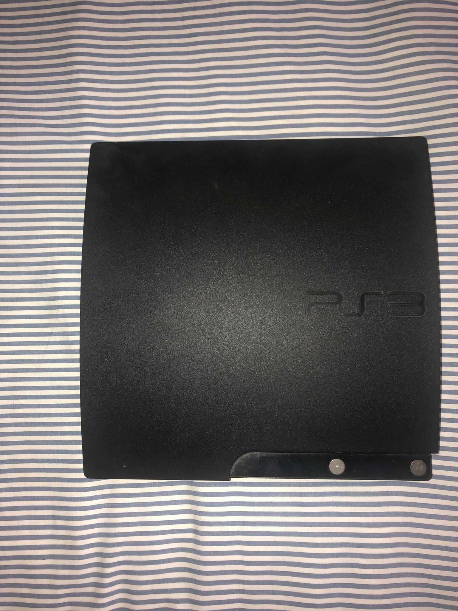 Playstation 3 (Ps3) com comando e jogos