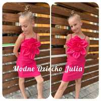 Sukienka różowa dla dziewczynki dziecka nowa 146-152