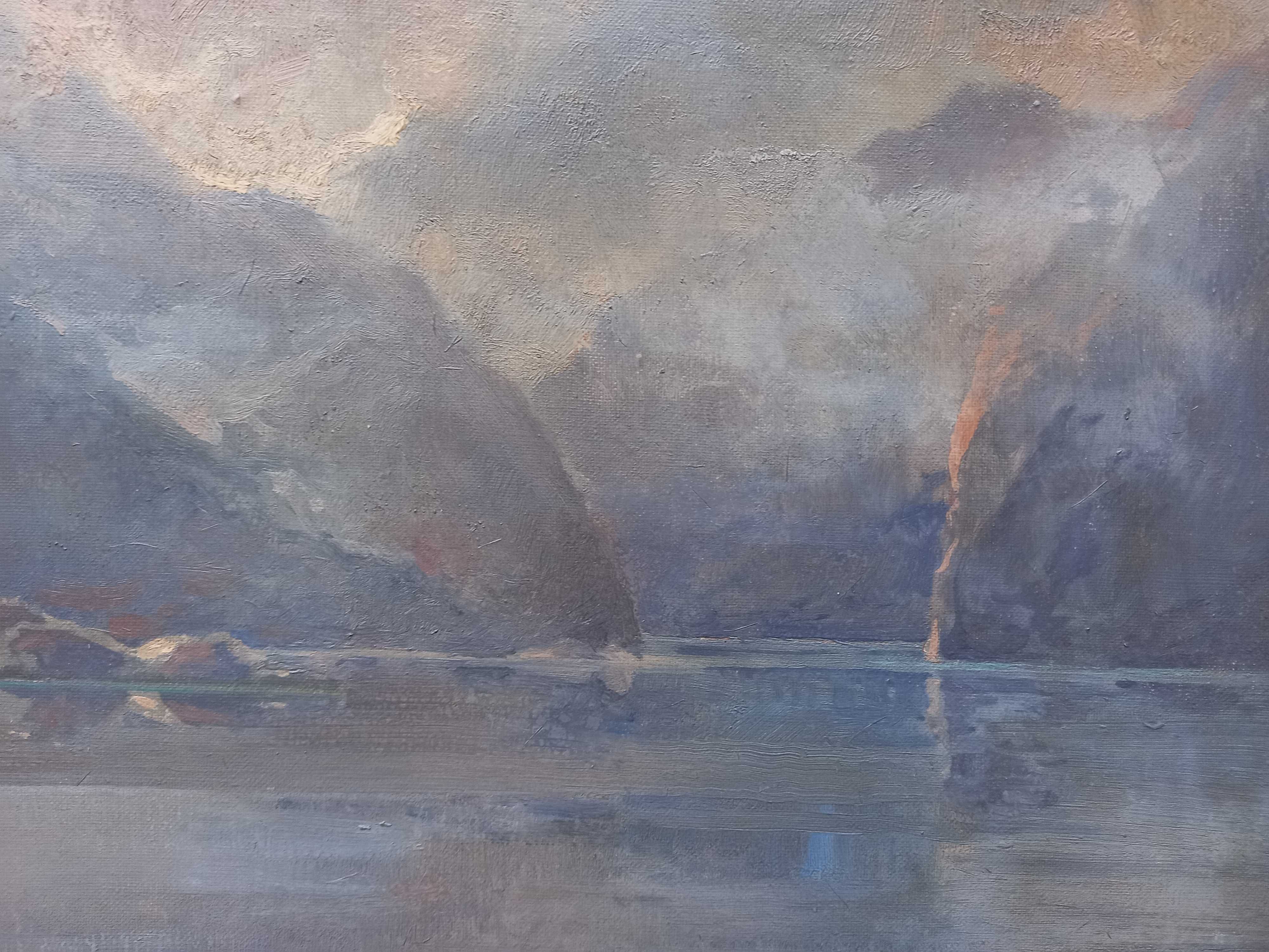 Nastrojowy pejzaż, olej/płótno, Jan B. Pospisil ur. 1898 zm.1968