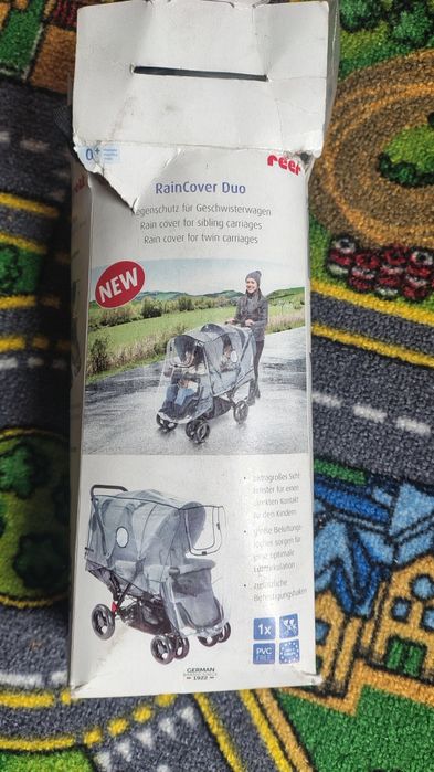 Folia przeciwdeszczowa na wózek podwójny, bliźniaczy