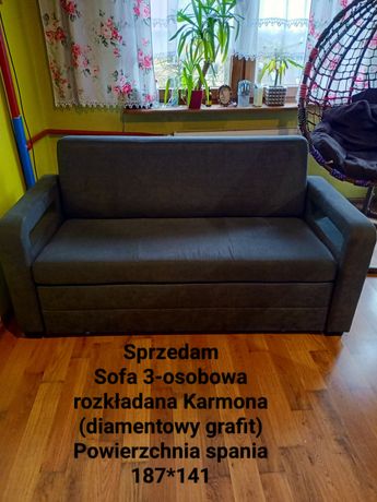 Sofa 3-osobowa rozkładana Karmona (diamentowy grafit)
Powierzchnia spa