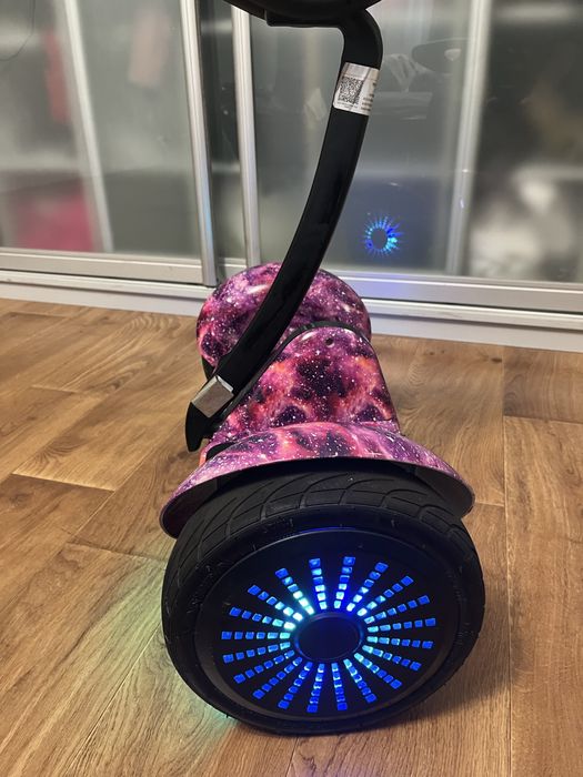 Гироскутер міні з ручкою фіолетовий космос