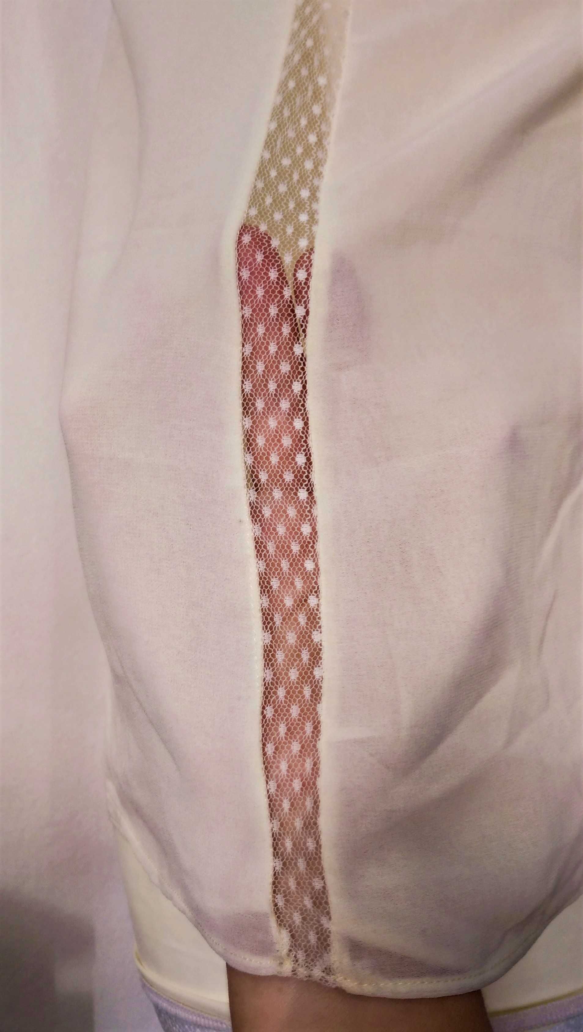 ZARA BASIC - NOWY top na ramiączkach, koronka - M