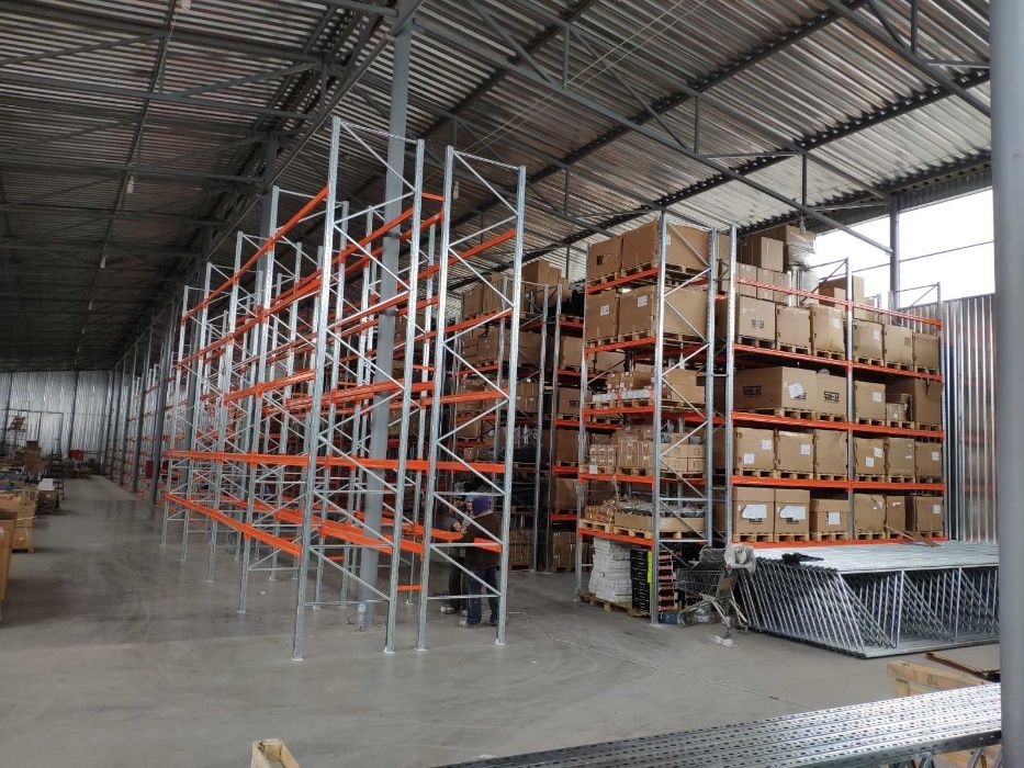 Стелажи палетные бу, палетні стелажі нові та б/в, стеллажи полочные бу