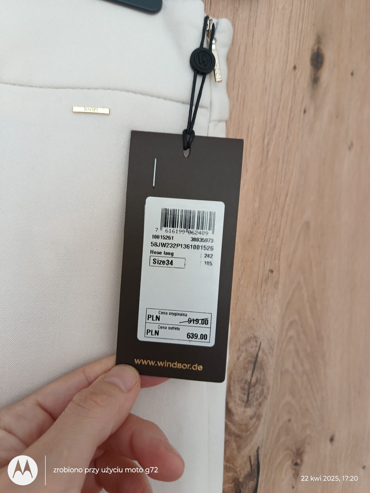 Spodnie firmy Windsor Modern Fit Nowe z metką r.34