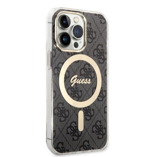 Etui Guess Gubpp13Lh4Eacsk + Ładowarka iPhone 13 Pro, Czarny/Złoty