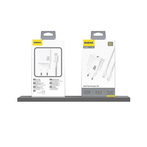 Ładowarka Dudao A26 PD20W GaN USB-C - biała