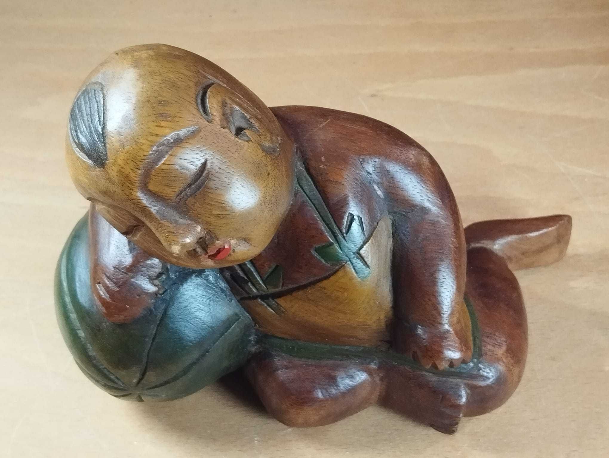 Buda Dormindo em Madeira Vintage