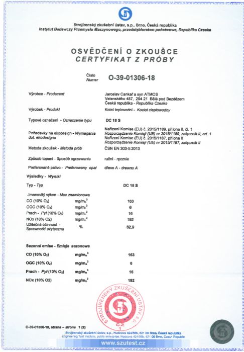 Kocioł zgazowujący drewno ATMOS DC 18S - 20 kW - 5 klasa - Ecodesign