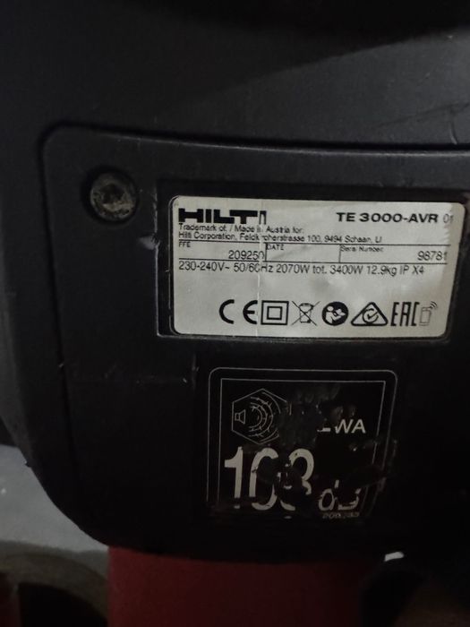 Hilti TE 3000-AVR – Młot wyburzeniowy | Stan bdb | 2018 r.