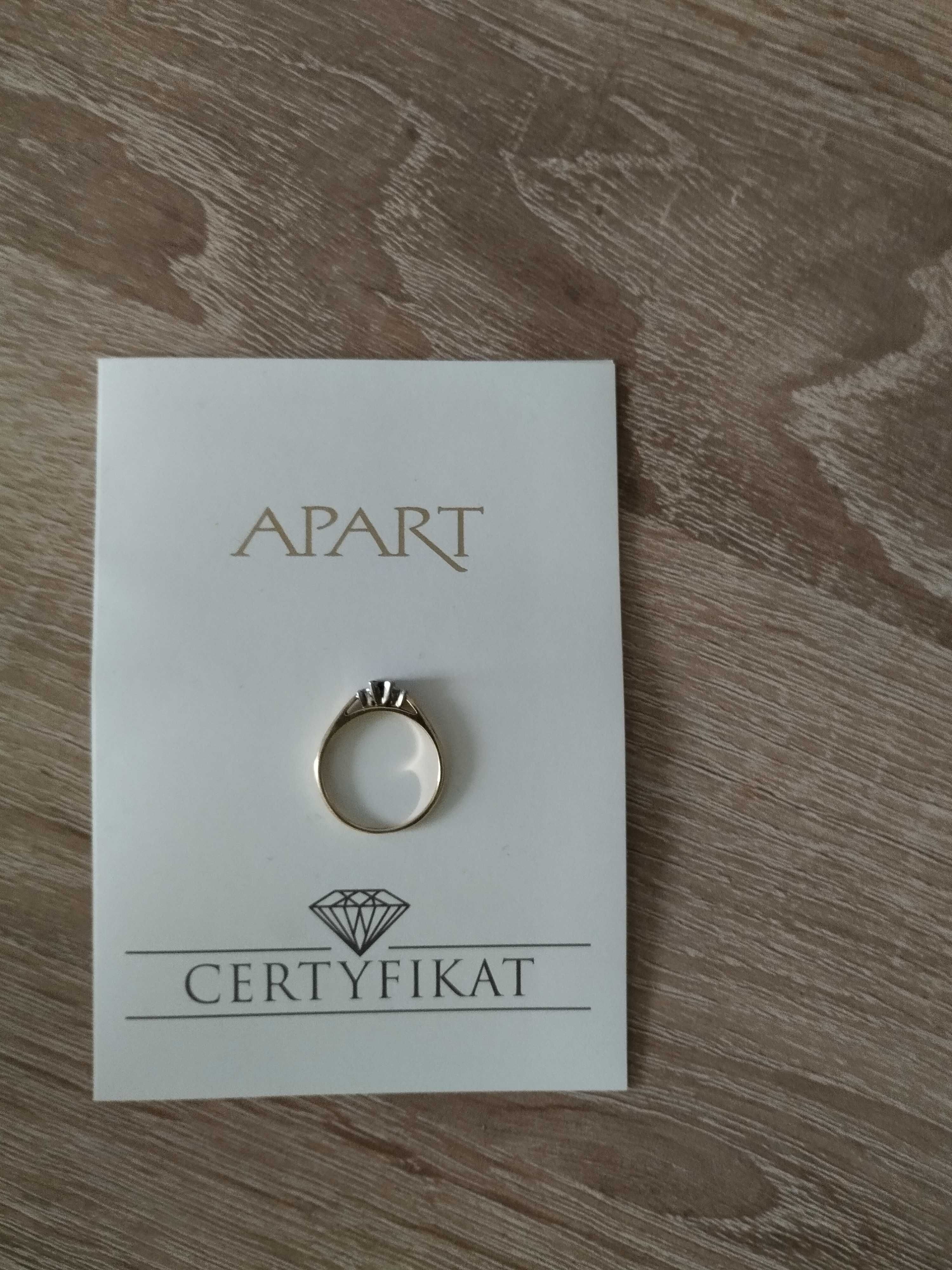 Pierścionek zaręczynowy Apart rozmiar 10, złoto/brylant/szafir