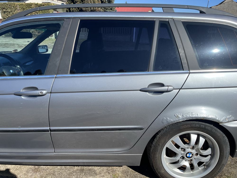 BMW E46 seria 3 Drzwi Lewe Tylne Tył Silbergrau A08/7