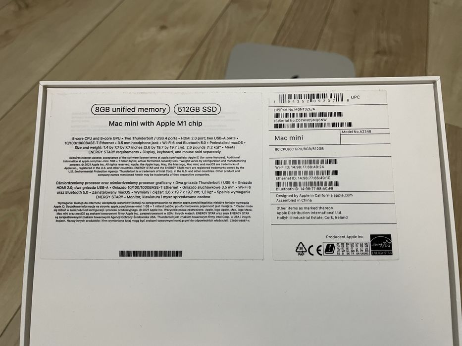 Mac mini M1 8gb/512gb