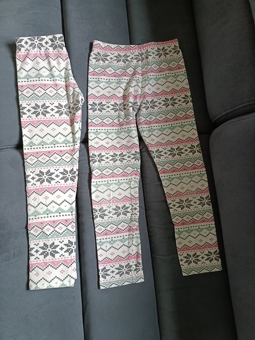 Legginsy r. 128, dla bliźniaczek