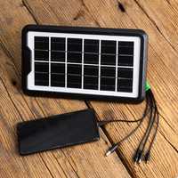 Портативна Сонячна Панель ЮСБ +5 видів кабелю для зарядки гаджетів