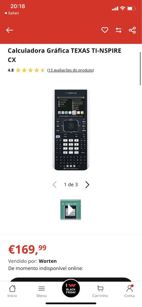 calculadora Ti-nspire CX com cabo